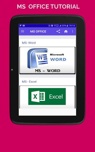 MS OFFICE (WORD EXCEL POWERPOINT) TUTORIAL OFFLINE - عکس برنامه موبایلی اندروید