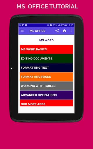 MS OFFICE (WORD EXCEL POWERPOINT) TUTORIAL OFFLINE - عکس برنامه موبایلی اندروید