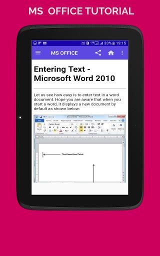 MS OFFICE (WORD EXCEL POWERPOINT) TUTORIAL OFFLINE - عکس برنامه موبایلی اندروید