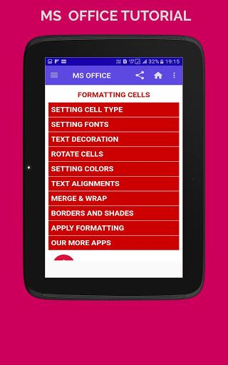 MS OFFICE (WORD EXCEL POWERPOINT) TUTORIAL OFFLINE - عکس برنامه موبایلی اندروید