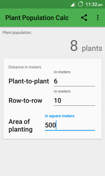 Plant Population Calculator - عکس برنامه موبایلی اندروید