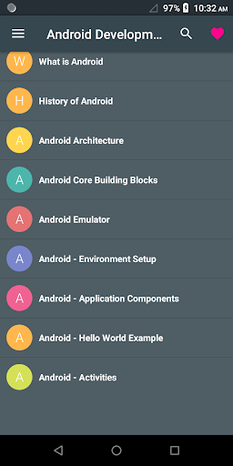 Learn - Android Development - عکس برنامه موبایلی اندروید