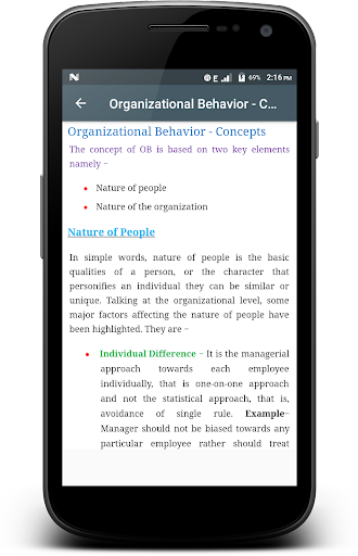 Organizational Behavior - Image screenshot of android app