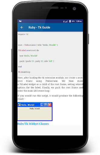 Ruby Programming - Image screenshot of android app