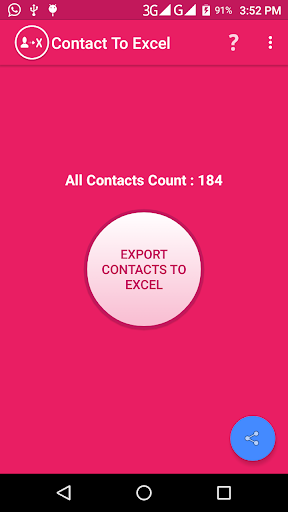 Contact To Excel - عکس برنامه موبایلی اندروید