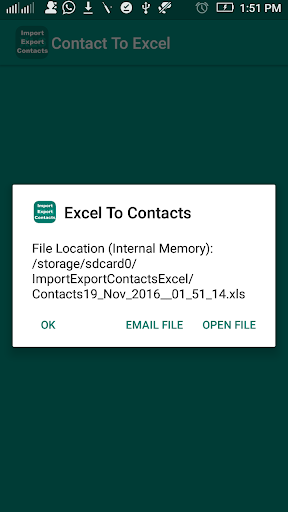 Export Import Excel Contacts - عکس برنامه موبایلی اندروید