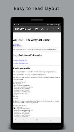 HTML Reader/ Viewer - Image screenshot of android app