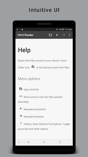 HTML Reader/ Viewer - Image screenshot of android app