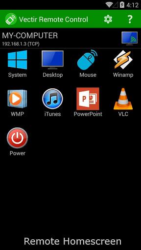 Vectir PC Remote Control - Image screenshot of android app