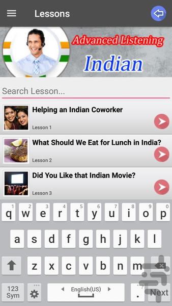 آموزش Listening هندی پیشرفته - Image screenshot of android app