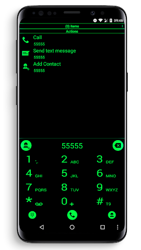 Dialer Theme Black Green drupe - عکس برنامه موبایلی اندروید