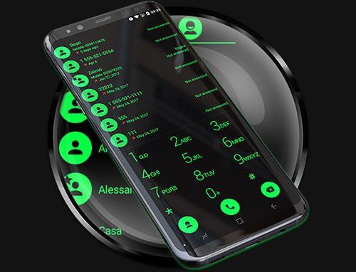 Dialer Theme Black Green drupe - عکس برنامه موبایلی اندروید