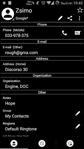 Dialer Theme Black White drupe - عکس برنامه موبایلی اندروید