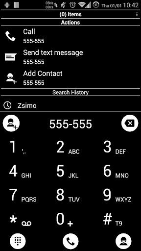 Dialer Theme Black White drupe - Image screenshot of android app