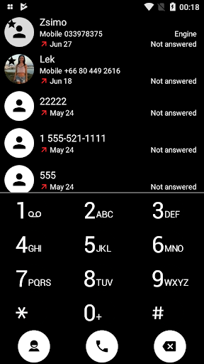 Dialer Theme Black White drupe - عکس برنامه موبایلی اندروید