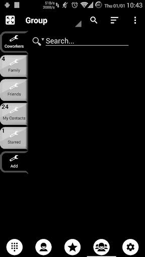 Dialer Theme Black White drupe - عکس برنامه موبایلی اندروید