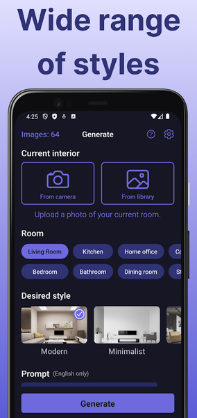 AI Interior Design - عکس برنامه موبایلی اندروید