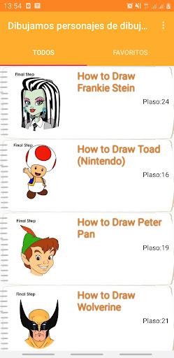 Learn Draw cartoon characters - Image screenshot of android app