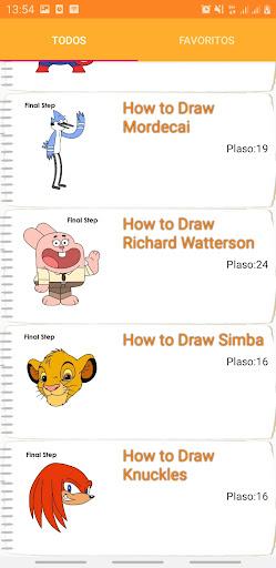 Learn Draw cartoon characters - Image screenshot of android app