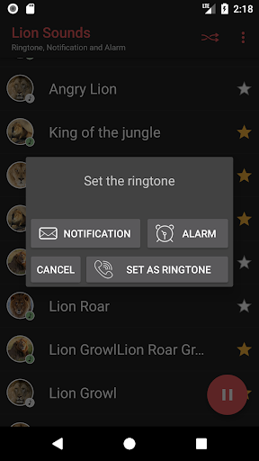 Lion Sounds - Image screenshot of android app