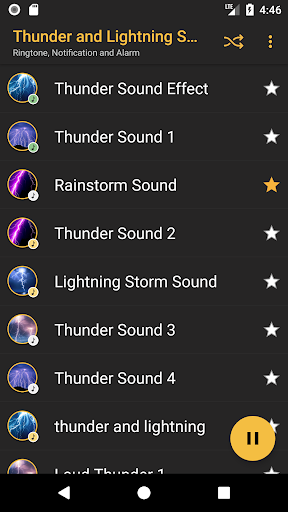 Thunder and Lightning Sounds - عکس برنامه موبایلی اندروید
