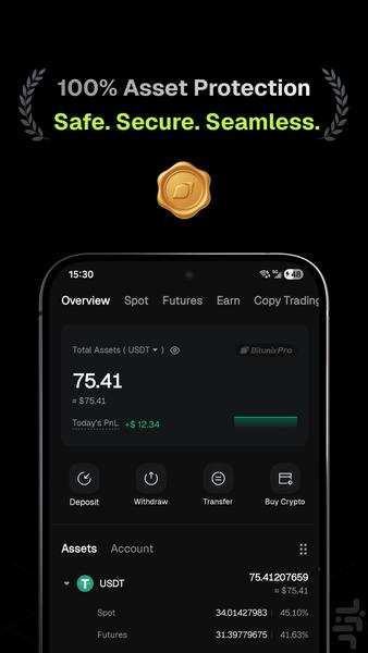 Bitunix: بیت کوین و کریپتو بخرید - عکس برنامه موبایلی اندروید