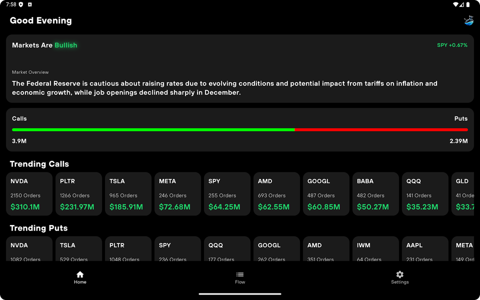 Bullflow - Live Options Flow - Image screenshot of android app