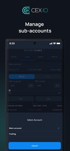 CEX.IO: Trade & Buy Crypto - عکس برنامه موبایلی اندروید