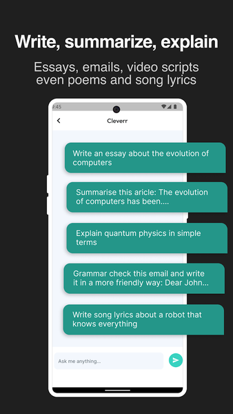 Cleverr - AI Assistant Chatbot - عکس برنامه موبایلی اندروید
