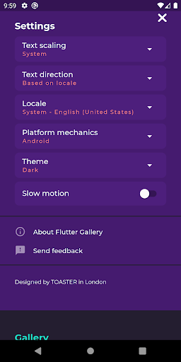 Flutter Gallery - عکس برنامه موبایلی اندروید