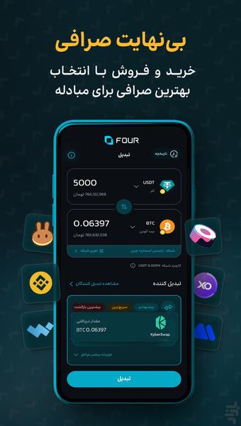 فور: کیف پول دارایی دیجیتال - عکس برنامه موبایلی اندروید