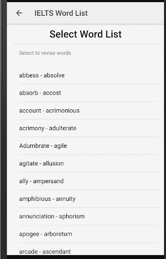 IELTS word vocabulary - Image screenshot of android app