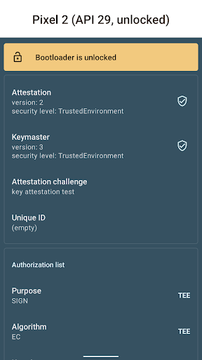 Key Attestation Demo - عکس برنامه موبایلی اندروید