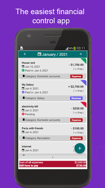 Easy Budget Planner - عکس برنامه موبایلی اندروید