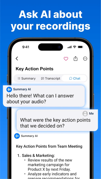 Summary - AI Note Taker - عکس برنامه موبایلی اندروید