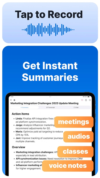 Summary - AI Note Taker - عکس برنامه موبایلی اندروید