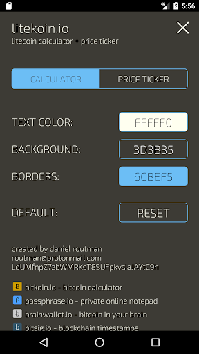 Litecoin Calculator - Image screenshot of android app