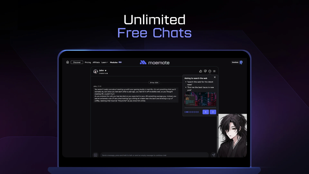 Moemate: Character AI Chat - عکس برنامه موبایلی اندروید