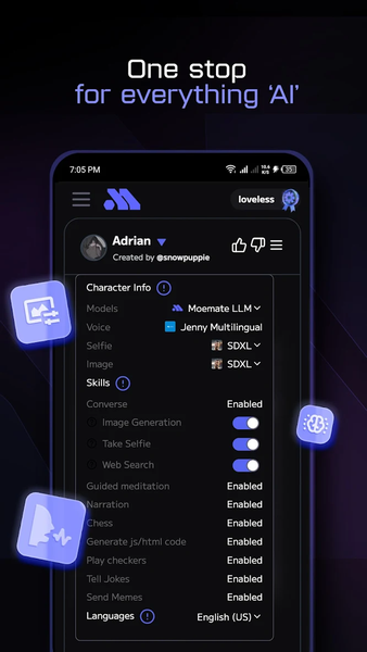 Moemate: Character AI Chat - عکس برنامه موبایلی اندروید