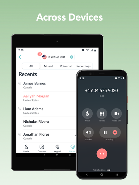 Number۲Go: Second Phone Number - عکس برنامه موبایلی اندروید