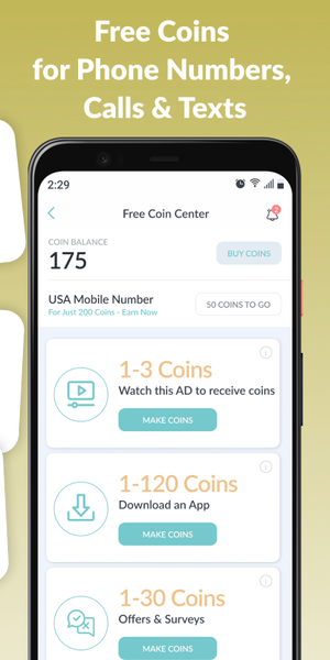 Number۲Go: Second Phone Number - عکس برنامه موبایلی اندروید