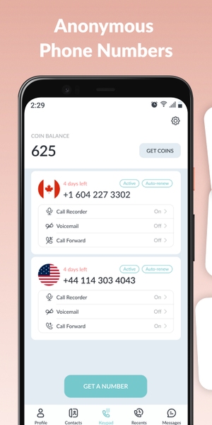 Number۲Go: Second Phone Number - عکس برنامه موبایلی اندروید