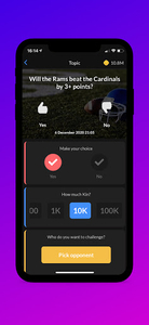 PeerBet - Sports prediction ga - Gameplay image of android game