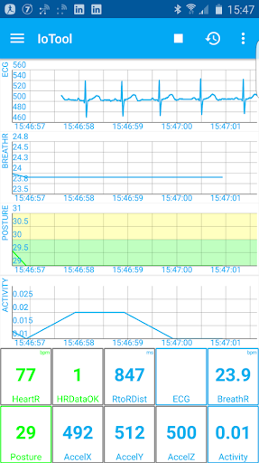 IoTool Xiaomi Mi Band Sensors - Image screenshot of android app