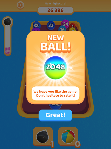 Bubble 2048 3D - Gameplay image of android game