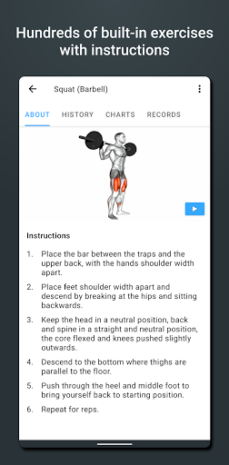 Strong Workout Tracker Gym Log - Image screenshot of android app