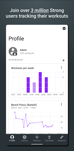 Strong Workout Tracker Gym Log - Image screenshot of android app