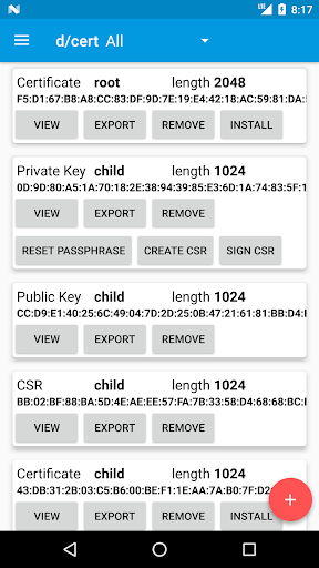 Dory - Certificate (RSA/CSR/x۵ - عکس برنامه موبایلی اندروید