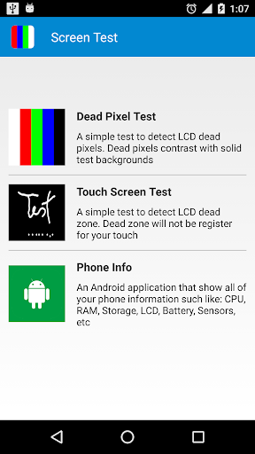 Screen Test - عکس برنامه موبایلی اندروید