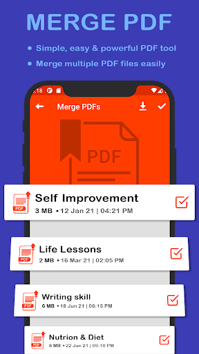 Merge PDF Split pages from pdf - عکس برنامه موبایلی اندروید